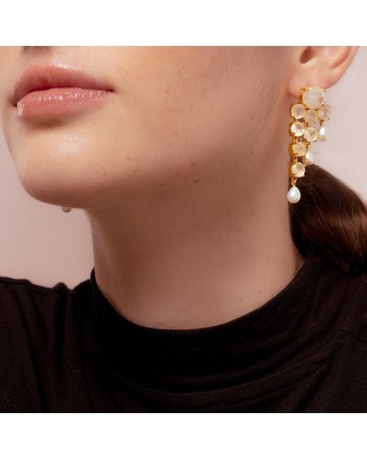 Lavani Jewels Metallic Adoration Pearl Earrings
