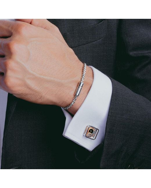 Tateossian Metallic Square Gear Cufflinks for men