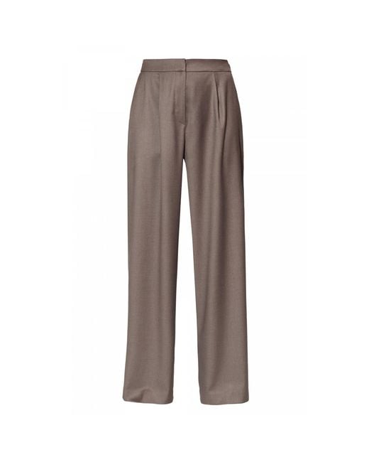 AGGI by HALEWSKI Brown Ophelie Melange High Waist Wide Suit Trousers