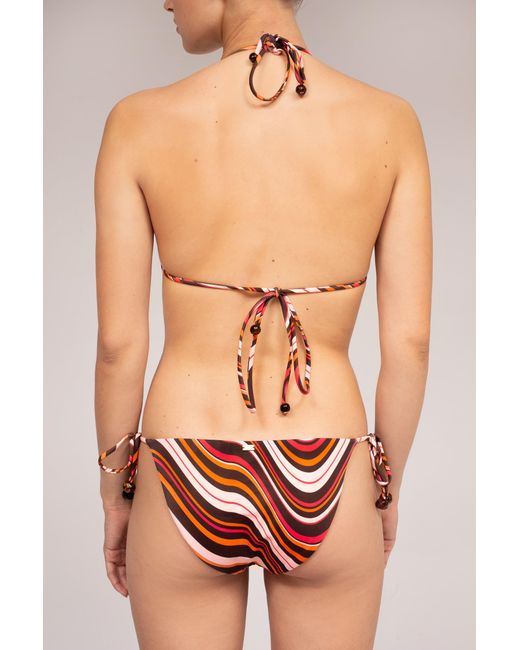 Kikki-G Swimwear Orange Josie Bikini Retro Print Bottom