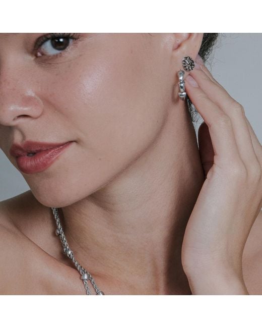 Onia Metallic Pave Quartz Studs
