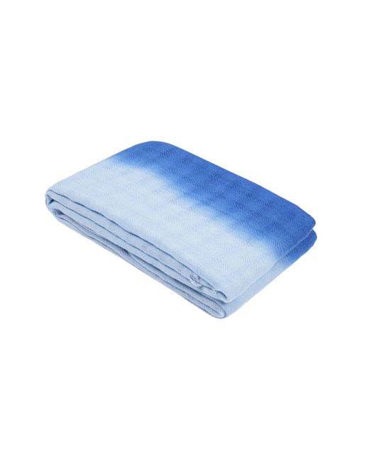 Heritagemoda Blue Handwoven Dip-Dye Oversized Wool Scarf