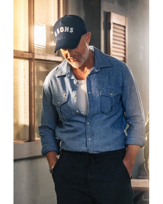 &SONS Trading Co Blue Coast Long Sleeve Shirt Chambray for men