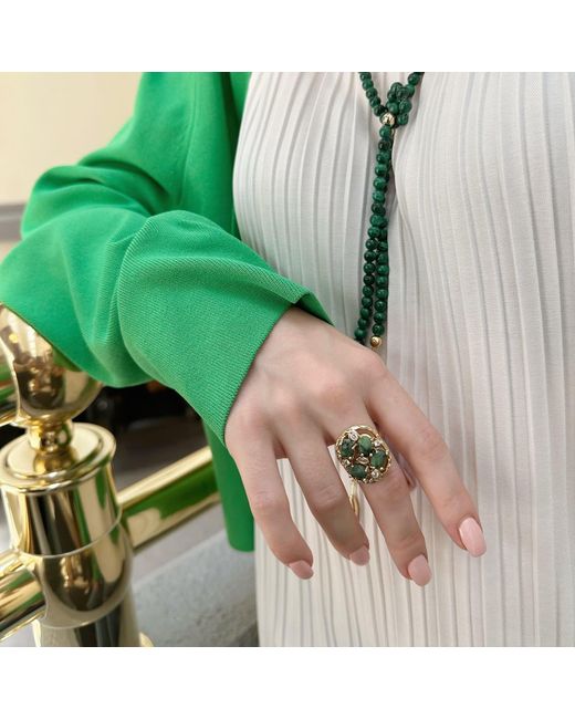 Farra Green Zoisite Gemstone Statement Ring