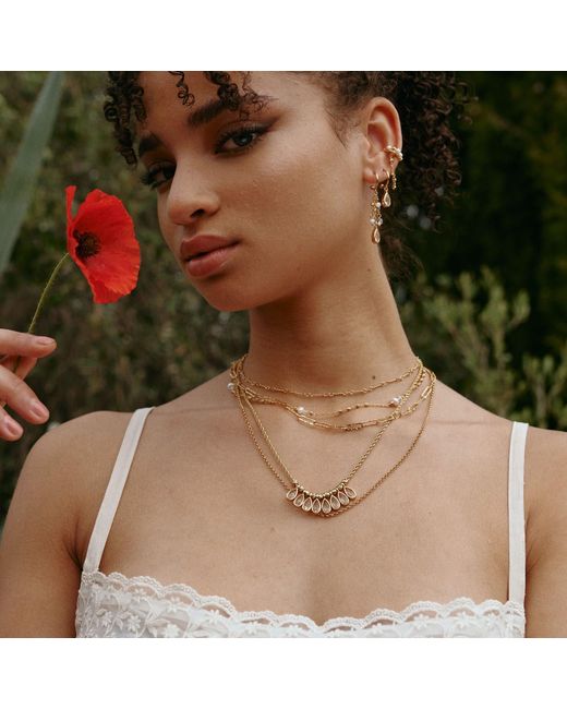 Retro Chic White Aeolian Echo Necklace Set