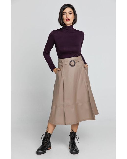 Conquista Purple Turtle Neck Top By