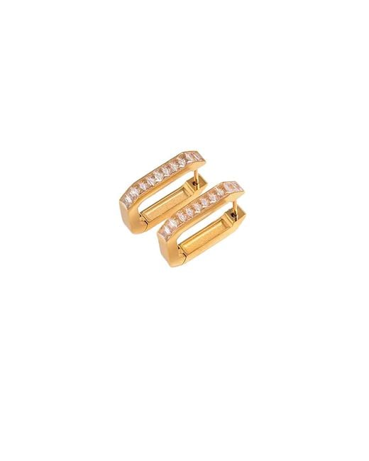 Isaiah 54:17 Metallic The Rectangle Diamond Hoops