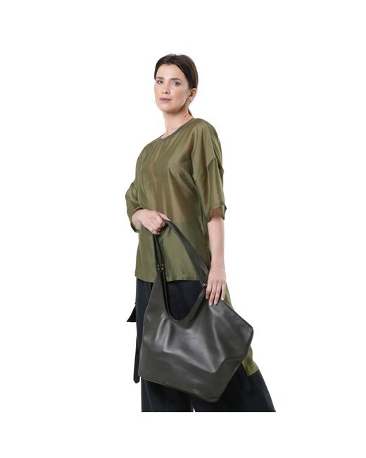 Metamorph Black Large Asymmetric Leather Bag