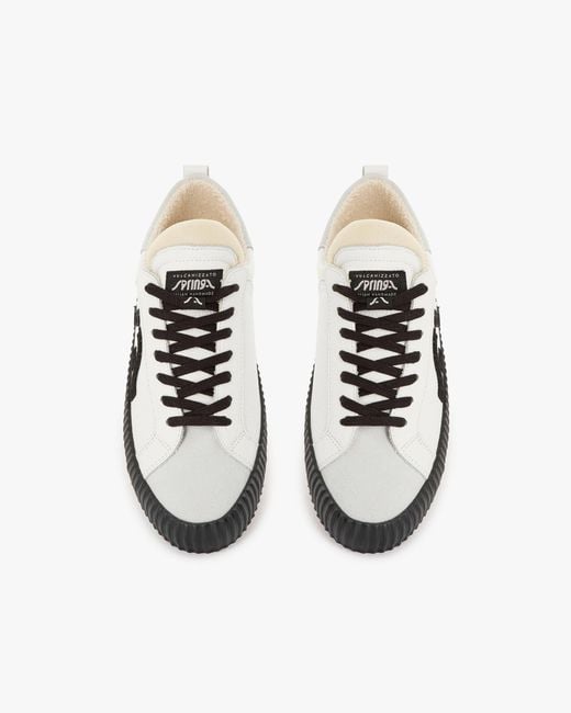 Springa | Unique Vulcanized Sneakers Italian Handmade Black Wavy Leather & Suede Sneakers for men