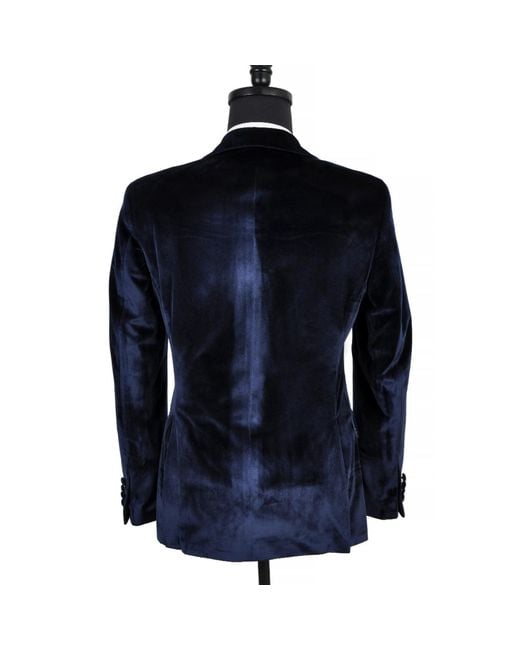 DAVID WEJ Blue Maison Velvet Blazer – for men