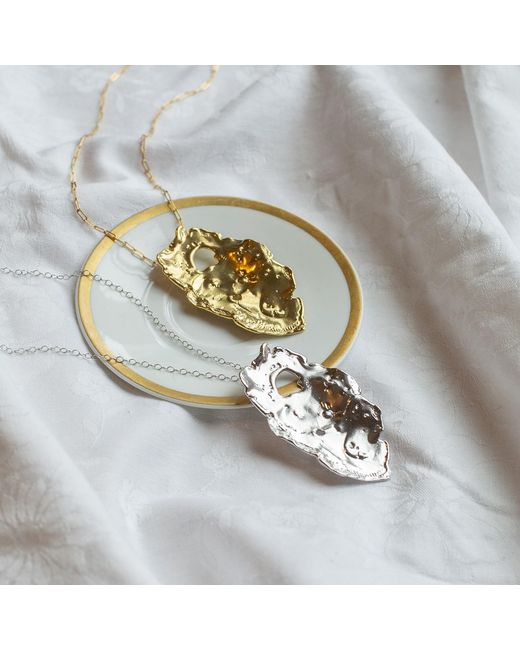 EVA REMENYI Metallic Talisman Full Moon Necklace