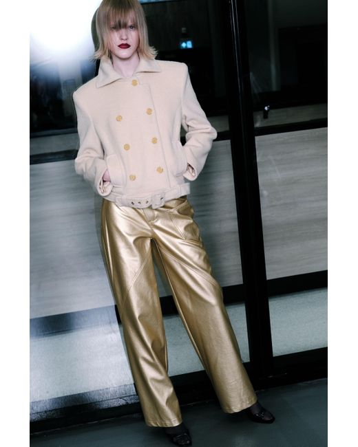 Nocturne Yellow High Waist Faux Leather Pants