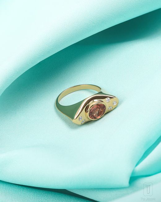 The Jewelz White Eraya Crimson Signet Ring Gift For Love