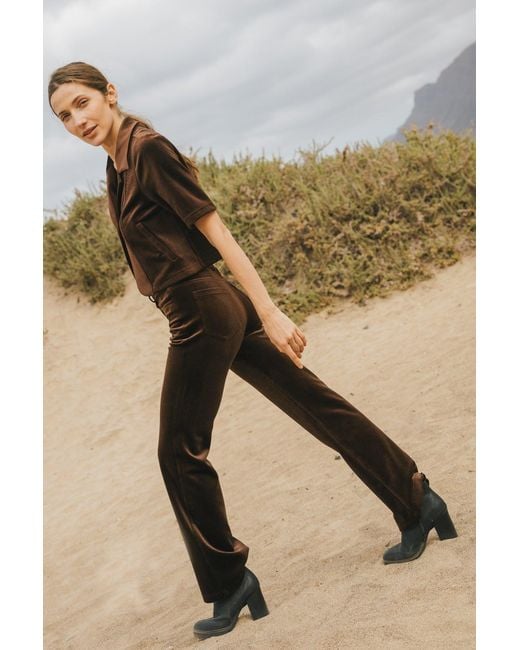 Traffic People Brown Corrie's Bravado Cord Velvet Kick Flare Trousers