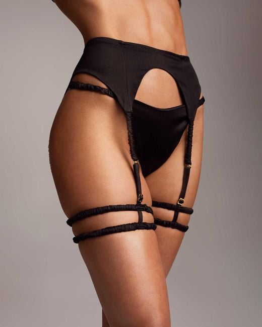 Black Heart Lingerie Black Silk Garter Belt