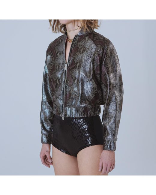 SVETA Milano Black Joshua Python-Effect Bomber