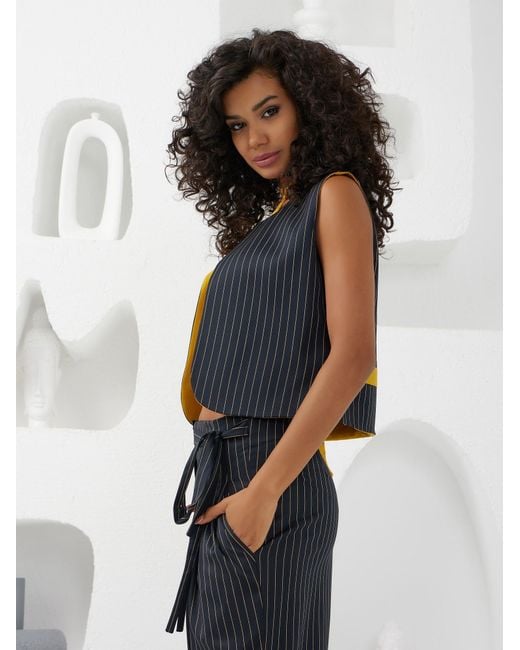 Lumina Eligma Blue The Arabesque Vest Ensemble – & Mustard