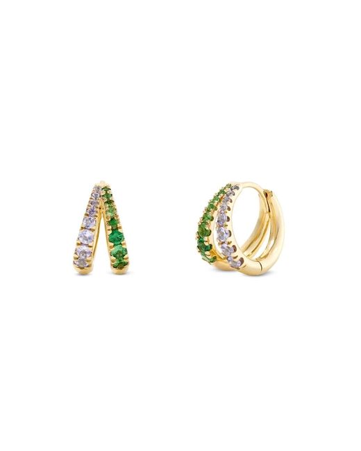 Dinny Hall Metallic Signature Duo Tanzanite & Tsavorite Huggie Hoops