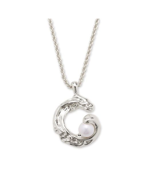 Classicharms Metallic Nicole Molten C Hoop Pendant Necklace
