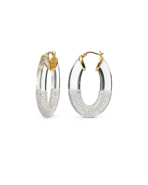 Gold & Honey Metallic Flat Hoop Earrings