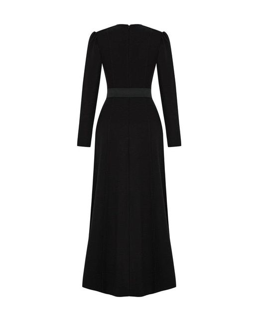 Exquise Black Anthea Belted Maxi Dress