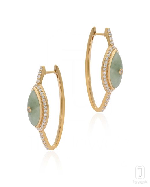 The Jewelz Metallic Aventurine Hoop Earrings