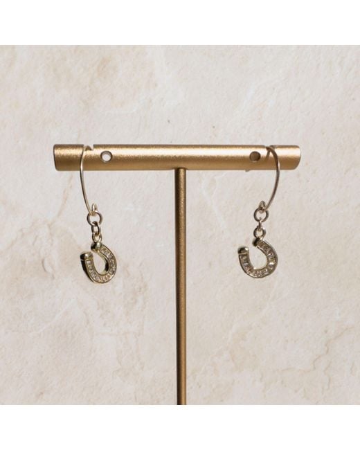 Rachel Nathan White Round Hook & Baguette Horseshoe Earrings