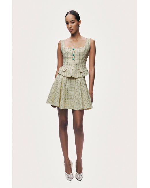 Nocturne Multicolor Button Accessory Tweed Bustier