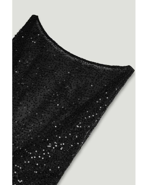 Nocturne Black Sequin Open Back Mini Dress