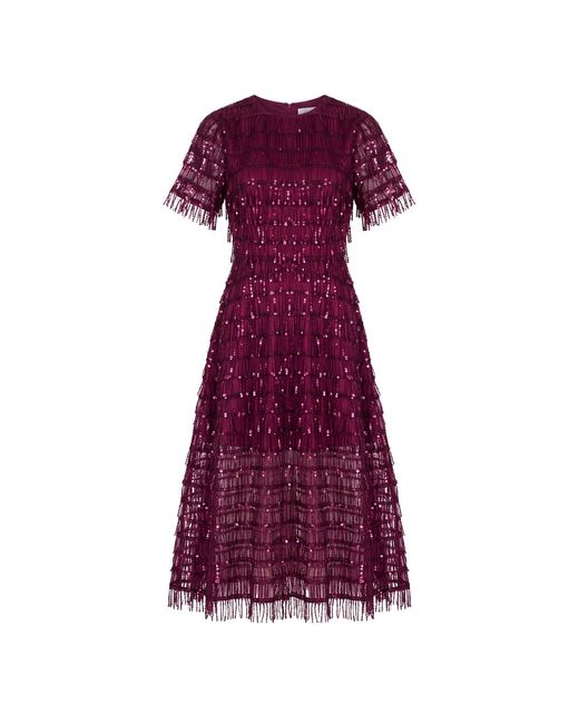 POST MERIDIEM Purple Bordeaux Sequin Dress