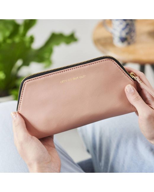 VIDA VIDA Natural Leather Make Up Bag- Let's Go Out Out