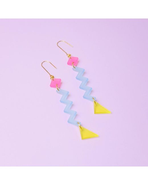 By Chavelli Yellow Geometric Zig Zag
