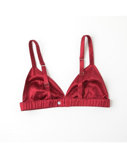 Soft Strokes Silk Red Classic Pure Silk Bralette Ruby