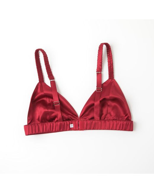Soft Strokes Silk Red Classic Pure Silk Bralette Ruby
