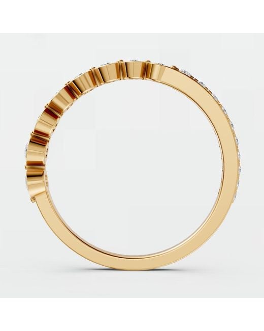 Aya Fine Jewelry Metallic Round Brilliant Lab Grown Diamond Bezel Band Ring
