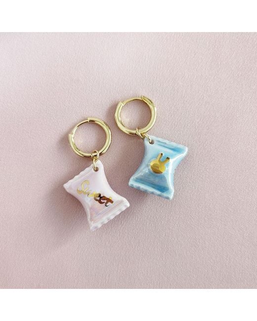 POPORCELAIN Metallic Porcelain Sweet Candy Earrings