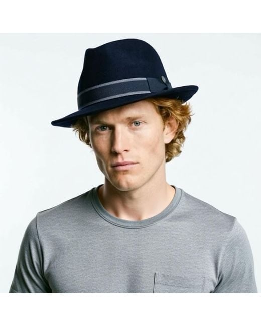 Dasmarca Hats Black Robin Wool Felt Two Tone Trilby Fedora Hat for men