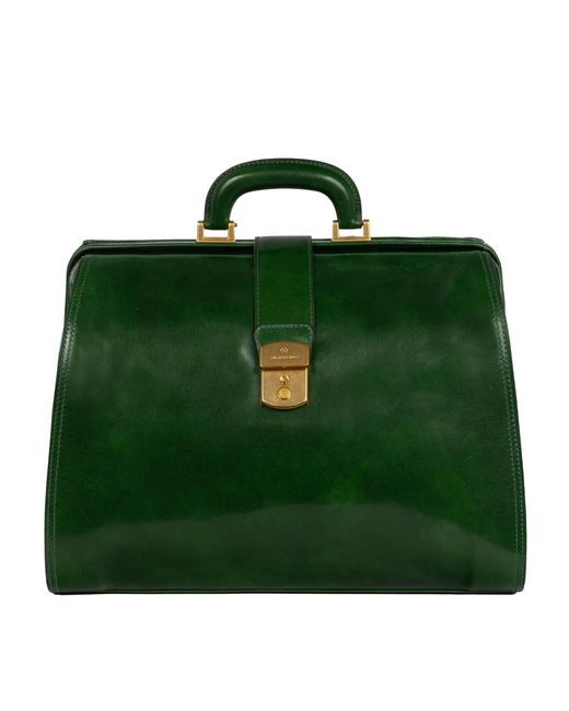 Time Resistance Green Large Leather Doctor Bag