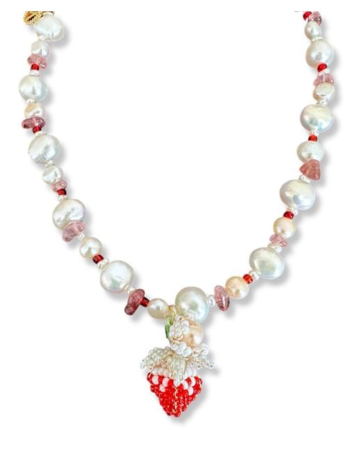 Ninemoo Multicolor Strawberry Pearl Luxe Necklace