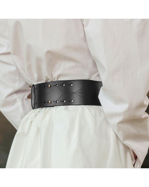 Haute Cuir Black Striv Waist Leather Belt