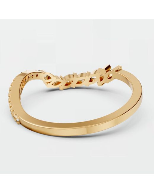 Aya Fine Jewelry Metallic Marquise Lab Grown Diamond Curved Wedding Band