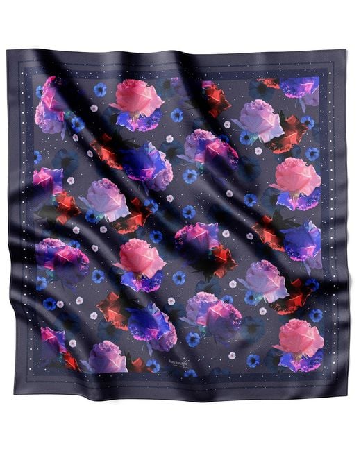Lamberty Munich Purple Roses & Luminaries Classic Silk Scarf