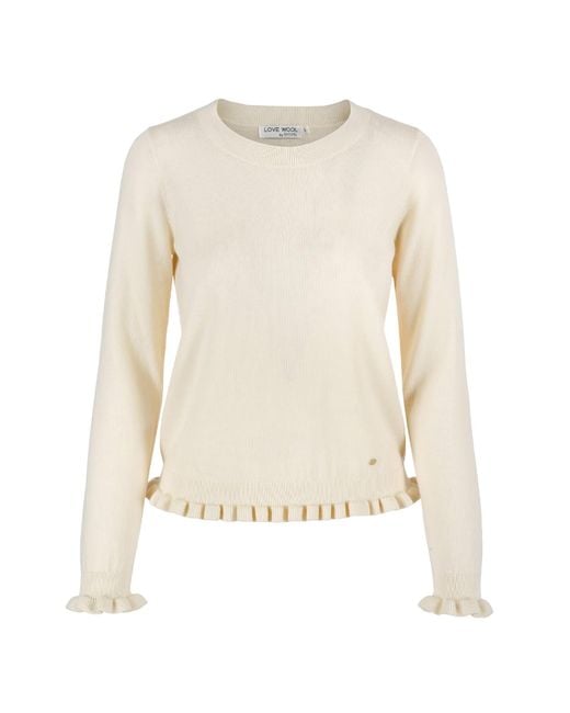 tirillm Natural Aspen Merino Wool Sweater With Frills