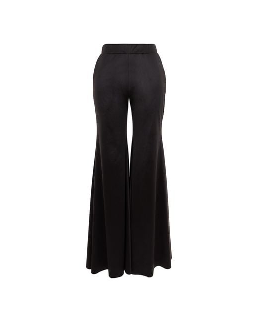 Silvia Serban Black Lycra Flared Pants
