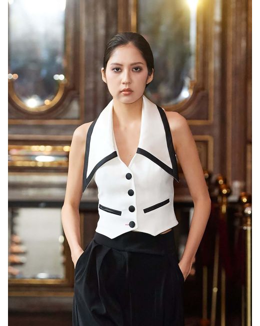 Tia Dorraine Natural Born To Run Cropped Tailored Waistcoat