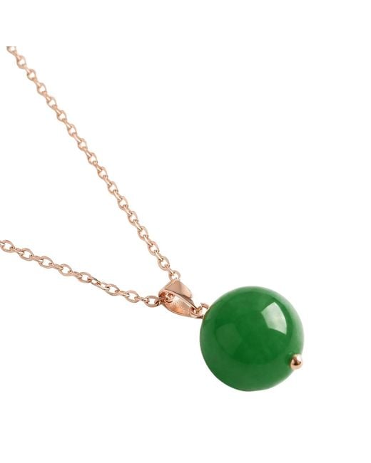 seree Metallic Greene Green Jade Pendant Necklace