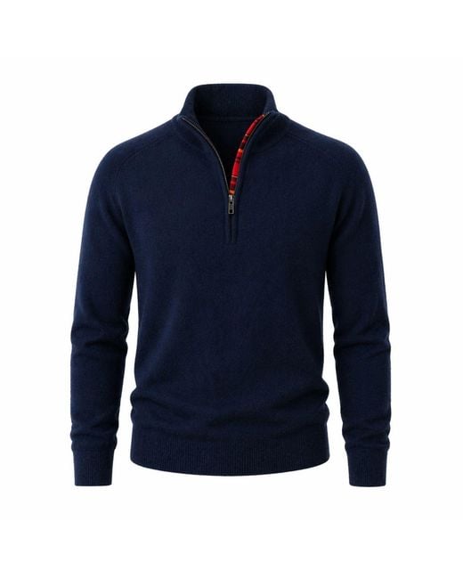Koy Clothing Blue The Mara Quarter Zip Jumper for men