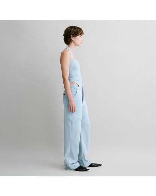 Luroq London Blue Panelled Denim Trousers
