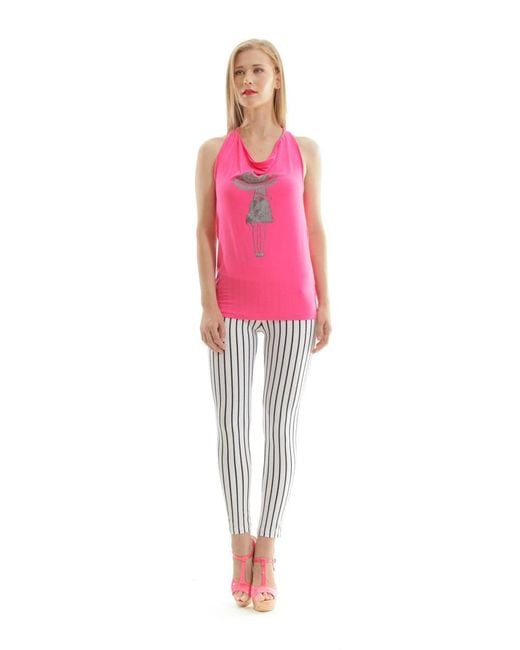 Conquista Pink Racer Back Top