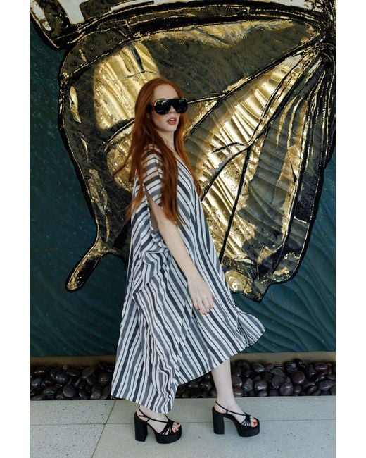 Jennafer Grace White Cooper Stripe Caftan